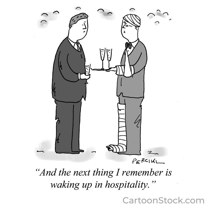 "And the next thing I remember is waking up in hospitality."